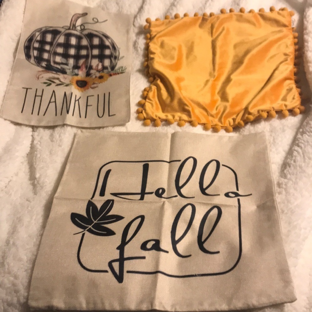 New 2 fall pillows and one flag